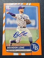 2023 Topps Big League Electric Orange Autographs Brandon Lowe #77 card