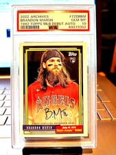 2022 Topps Archives 1992 Topps Debut Autographs Brandon Marsh #72DB-BM card