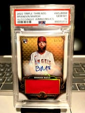 2022 Topps Triple Threads Autograph Single Jumbo Relics Brandon Marsh #ASJR-BM card