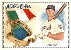 2018 Topps Allen & Ginter World Talent Brandon Nimmo #WT-22 card