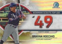 2023 Bowman Bowman Scouts Top 100 Brayan Rocchio #BTP-49 card