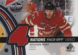 2025-26 SP Game Used 2025 4 Nations Face-Off Fabrics Brayden Point #4N-BP card