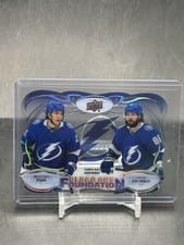 2022-23 Upper Deck Clear Cut Foundations Brayden Point/Nikita Kucherov #CCF-KP card