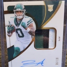 2022 Panini Immaculate Collection Immaculate Signature Patches Rookie Breece Hall #ISP-BHA card