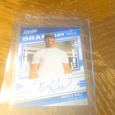 2022 Panini Prestige Draft Day Signatures Breece Hall #DDS-BH card