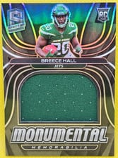 2022 Panini Spectra Monumental Memorabilia Breece Hall #MME-BHA card