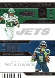 2022 Panini Contenders Round Numbers Breece Hall / Kenneth Walker III #RN-HW card