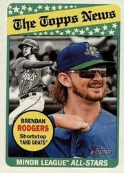 2018 Topps Heritage Minor League Base Set Brendan Rodgers #184 card