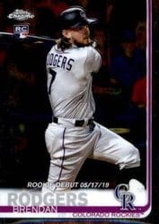 2019 Topps Chrome Update Base Set Brendan Rodgers #63 card