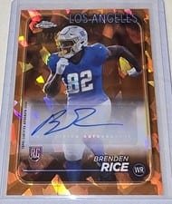 2024 Topps Chrome Sapphire Edition Rookies Autographs Sapphire Brenden Rice #RA-BRI card