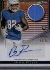 2024 Topps Midnight Rookie Jersey Autographs Brenden Rice #RJA-BR card