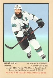 2022-23 Parkhurst Champions 51 Retros Brent Burns #R-45 card