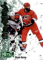 2022-23 SkyBox Metal Universe Jarring Brent Burns #JR-17 card