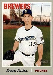 2019 Topps Heritage Base Set Brent Suter #387 card