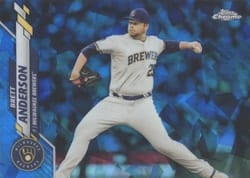 2020 Topps Chrome Update Sapphire Edition Base Set Brett Anderson #U-275 card