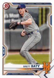 2021 Bowman Draft Base Set Brett Baty #BD-130 card