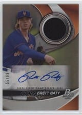 2022 Bowman Platinum Pieces Autograph Relics Brett Baty #PPAR-BB card