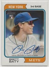 2023 Topps Heritage Real One Autographs Brett Baty #ROA-BBY card