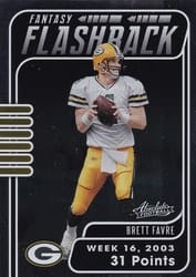 2020 Panini Absolute Fantasy Flashback Brett Favre #1 card