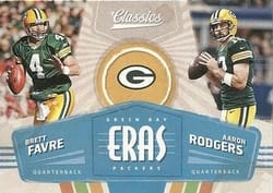 2018 Panini Classics Eras Brett Favre / Aaron Rodgers #13 card