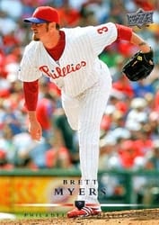 2008 Upper Deck Base Set Brett Myers #609 card