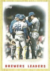 1987 Topps Base Set Brewers Leaders #56 card