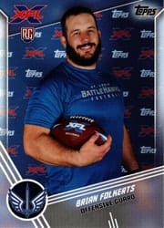 2020 Topps XFL Base Set Brian Folkerts #41 card