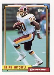 1992 Topps Base Set Brian Mitchell #52 card