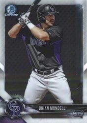 2018 Bowman Chrome Prospects Brian Mundell #BCP162 card