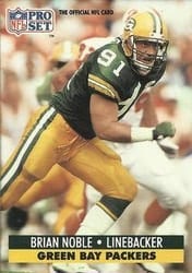1991 Pro Set Base Set Brian Noble #159 card
