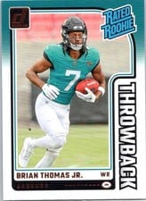 2024 Donruss Rated Rookies Throwback Brian Thomas Jr. #7 card
