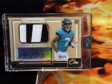 2024 Panini One Premium Rookie Patch Autographs Brian Thomas Jr. #103 card