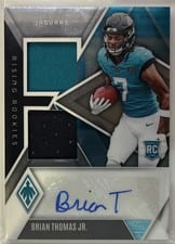 2024 Panini Phoenix Rising Rookie Dual Patch Autographs Brian Thomas Jr. #RRDP-BTJ card