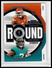 2024 Panini Contenders Round Numbers Brian Thomas Jr. / Xavier Worthy #7 card