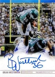 2019 Panini Chronicles Field Level Signatures Brian Westbrook #FLS-BW card