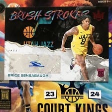 2023-24 Panini Court Kings Brush Strokes Autographs Brice Sensabaugh #BR-SEN card