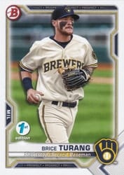 2021 Bowman 1st Edition Base Set Brice Turang #BP-10 card