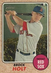 2017 Topps Heritage Base Set Brock Holt #140 card