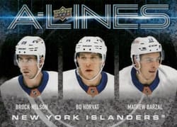 2024-25 Upper Deck A-Lines Brock Nelson / Bo Horvat / Mathew Barzal #AL-19 card