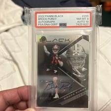 2022 Panini Black Rookies Autographs Brock Purdy #200 card
