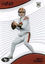 2022 Panini Chronicles Clear Vision Rookies Brock Purdy #CVR-8 card