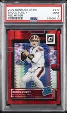 2022 Panini Donruss Optic Brock Purdy Red Hyper #277 card