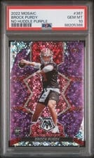 2022 Panini Mosaic Brock Purdy No Huddle Purple #367 card