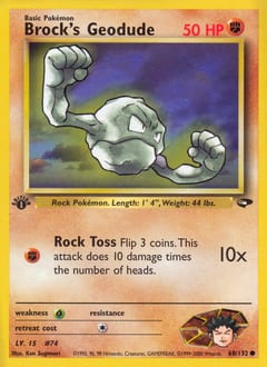 Gym Challenge Brock's Geodude #68 card