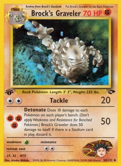 Gym Challenge Brock's Graveler #34 card