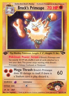Gym Challenge Brock's Primeape #35 card