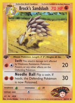 Gym Challenge Brock's Sandslash #36 card