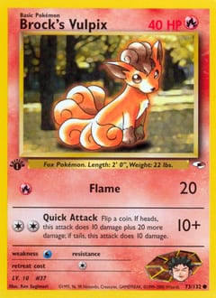 Gym Heroes Brock's Vulpix #73 card