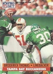 1991 Pro Set Base Set Broderick Thomas #847 card