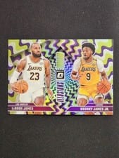2024 Panini Donruss Optic Optical Illusions Bronny James Jr. / LeBron James Holo #2 card